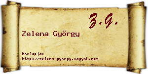 Zelena György névjegykártya